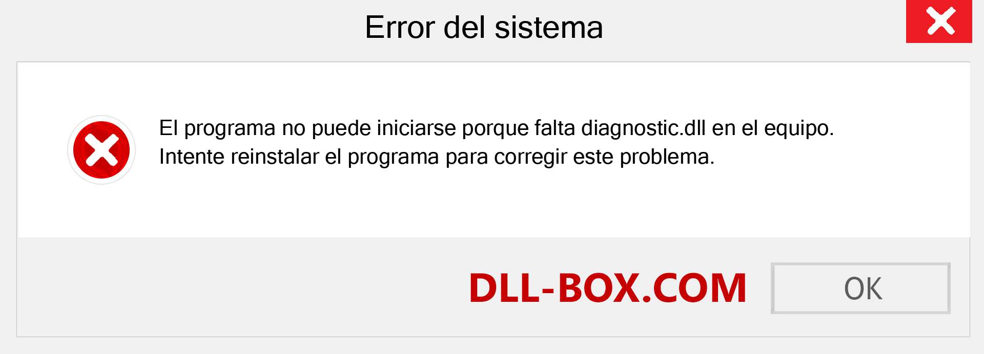 ¿Falta el archivo diagnostic.dll ?. Descargar para Windows 7, 8, 10 - Corregir diagnostic dll Missing Error en Windows, fotos, imágenes