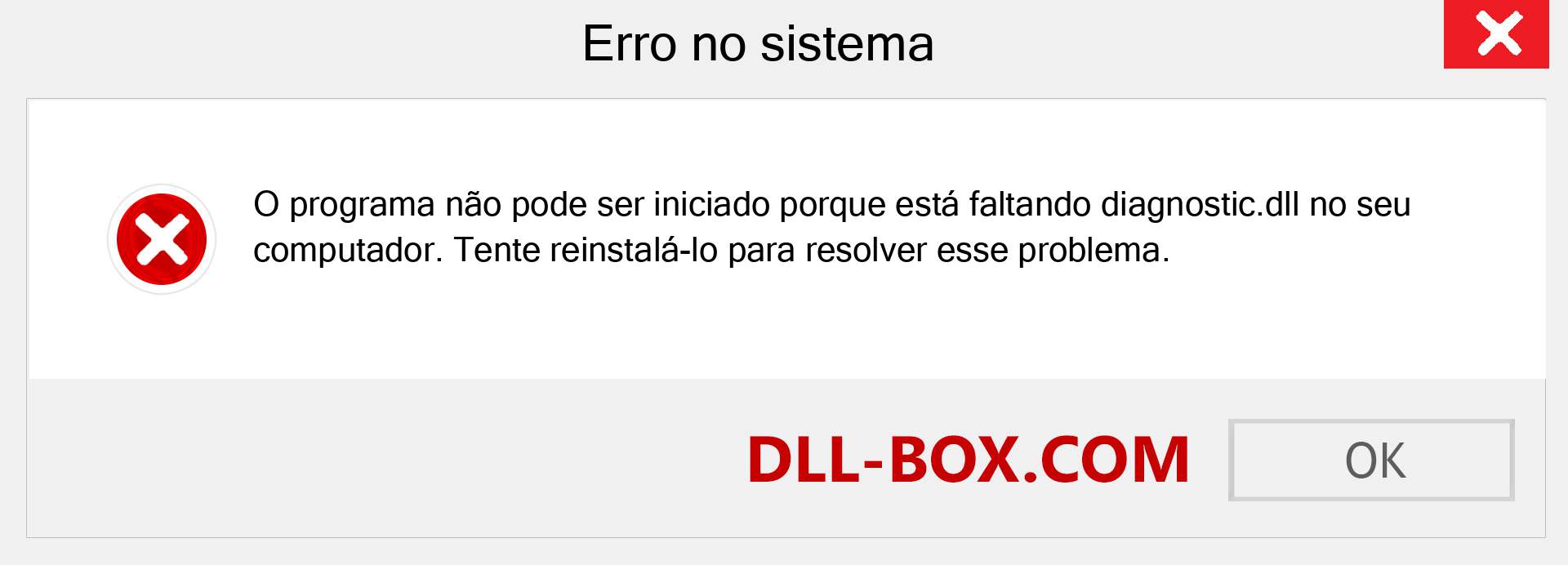 Arquivo diagnostic.dll ausente ?. Download para Windows 7, 8, 10 - Correção de erro ausente diagnostic dll no Windows, fotos, imagens